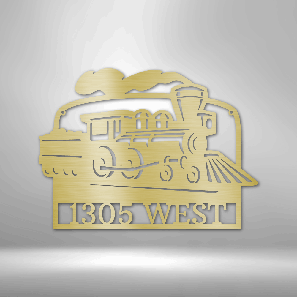 Personalized Coal Train Monogram Custom Metal Wall Art Classic Metal Sign - Precious Engraved