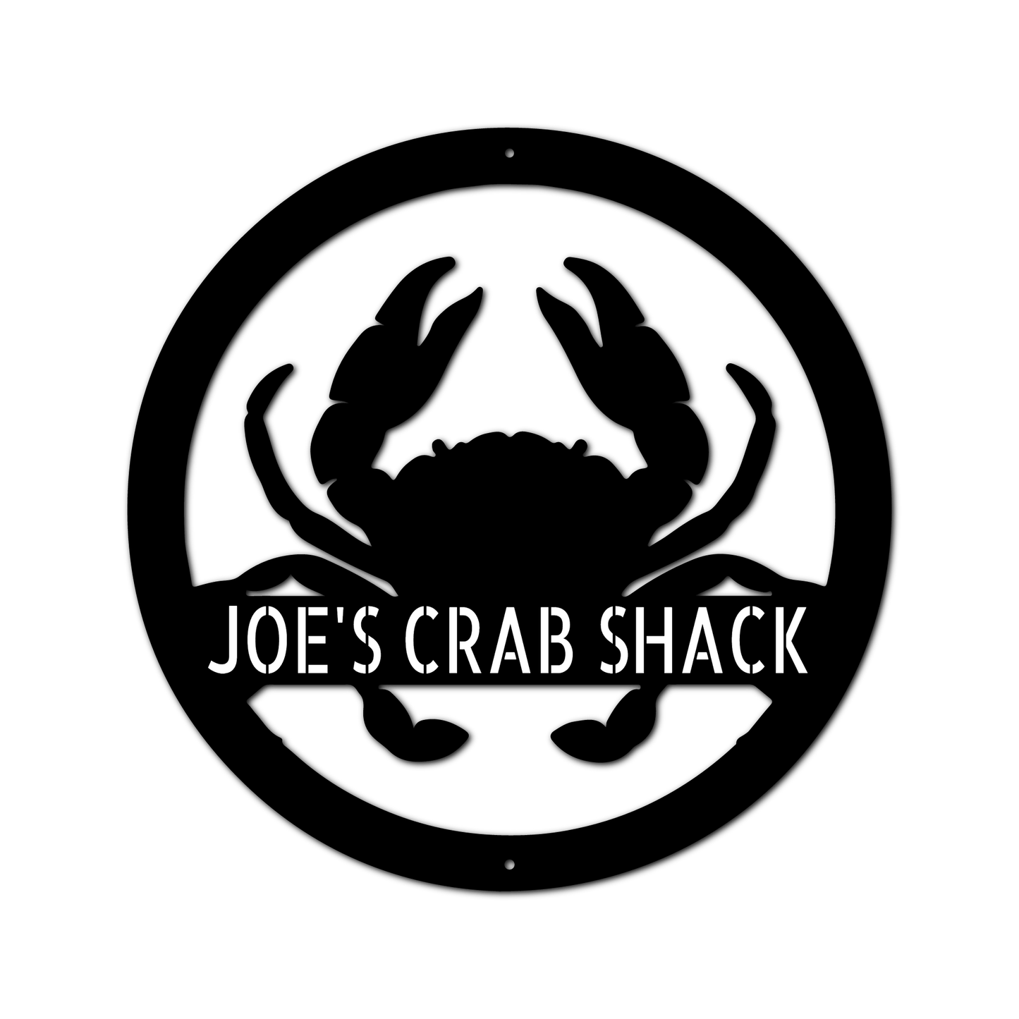 Crab Personalized Gifts - Custom Metal Sign Black