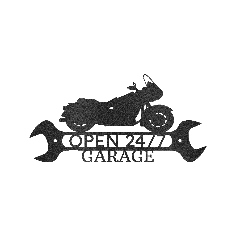 Cruiser Garage Shop Personalized Gifts - Custom Metal Sign Black