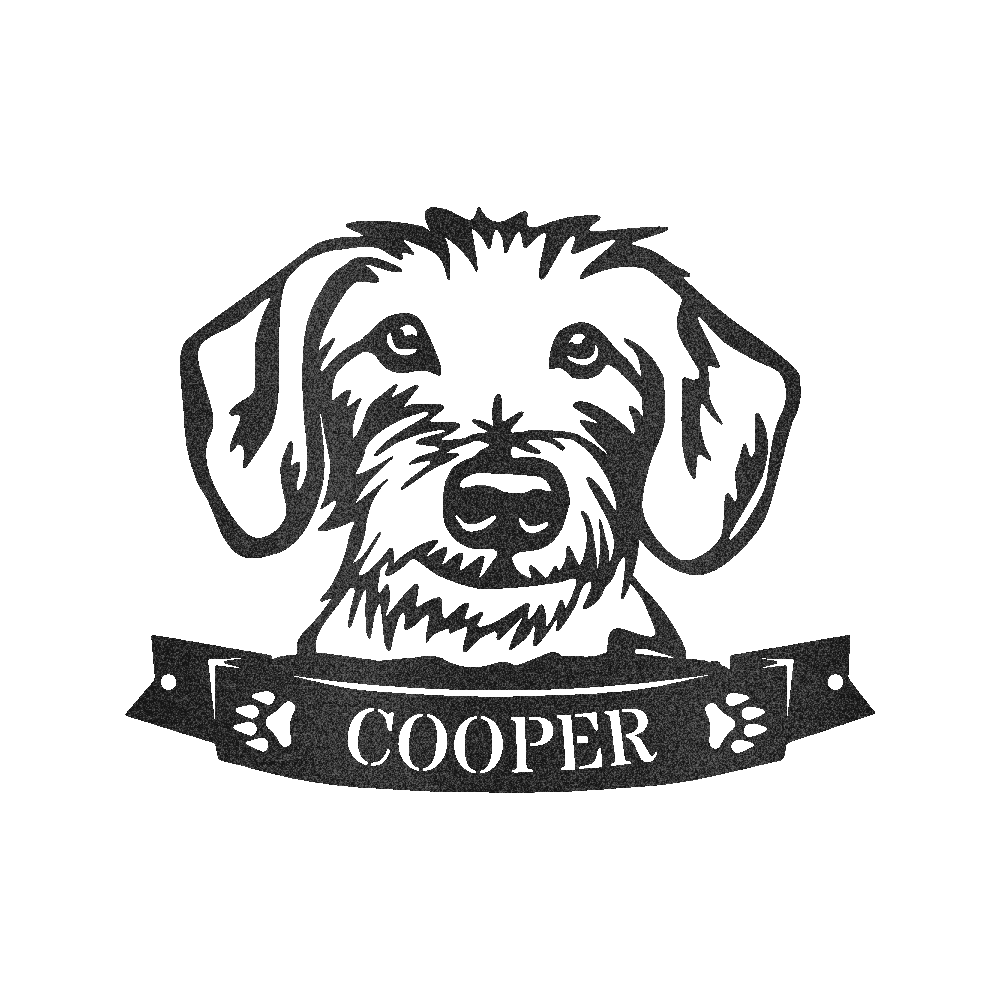 Dachshund Face Personalized Gifts - Custom Metal Sign Black