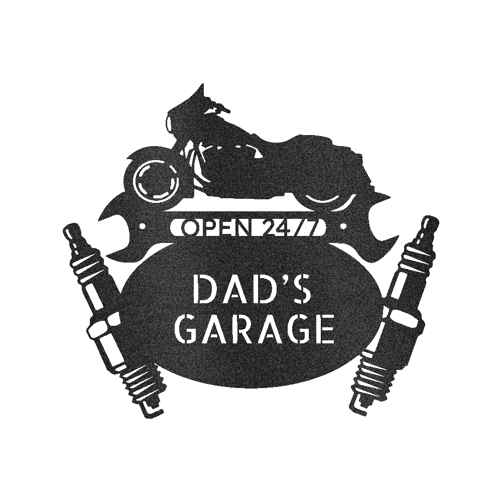 Dad Garage Sign - Custom Metal Sign, Gift For Father, Christmas Gift Black