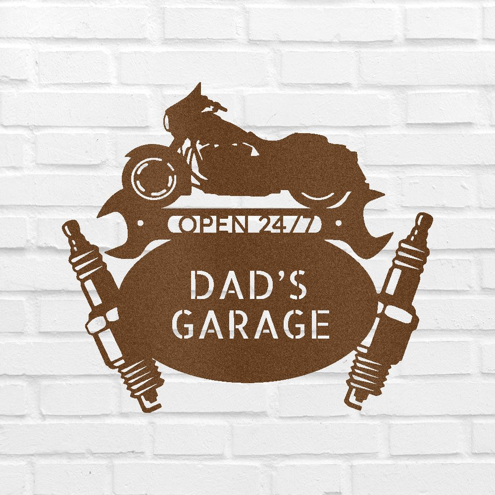 Dad Garage Sign - Custom Metal Sign, Gift For Father, Christmas Gift Copper