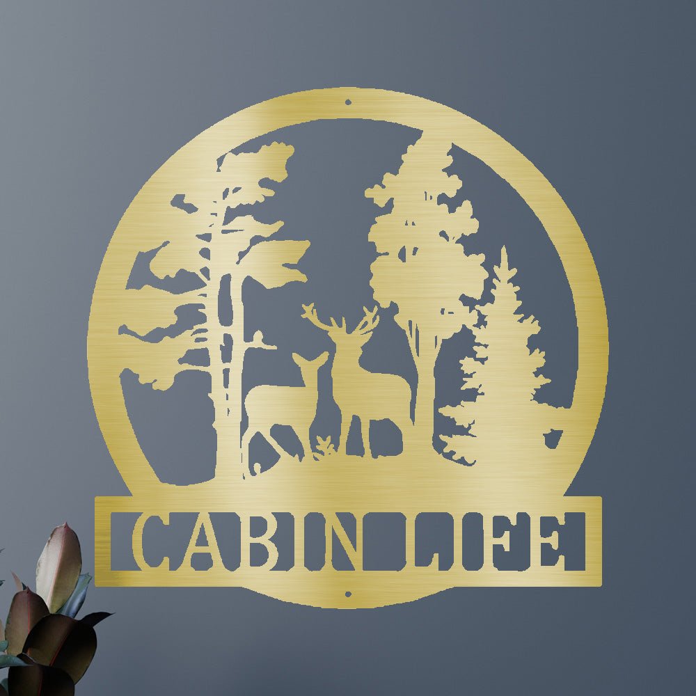 Deer Text Personalized Gifts - Custom Metal Sign, Anniversary/Wedding/Housewarming Gift Gold