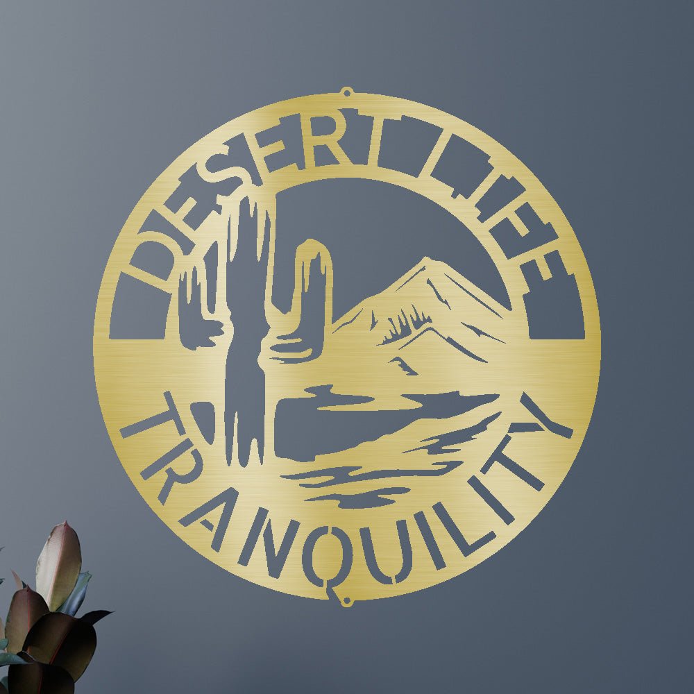 Personalized Desert Life Monogram Metal Wall Art Classic Metal Sign - Precious Engraved