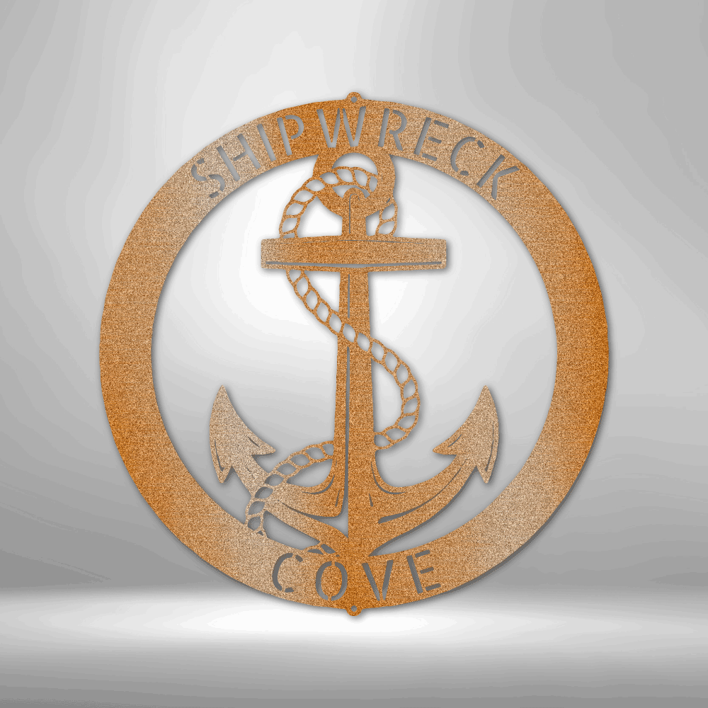 Elaborate Anchor Ring Personalized Gifts - Custom Metal Sign Copper