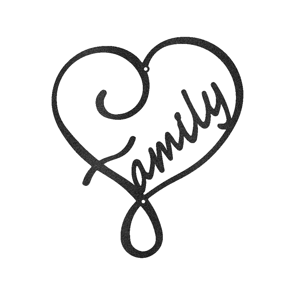 Family Love Personalized Gifts - Custom Metal Sign Black