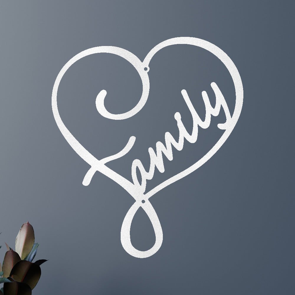 Family Love Personalized Gifts - Custom Metal Sign White