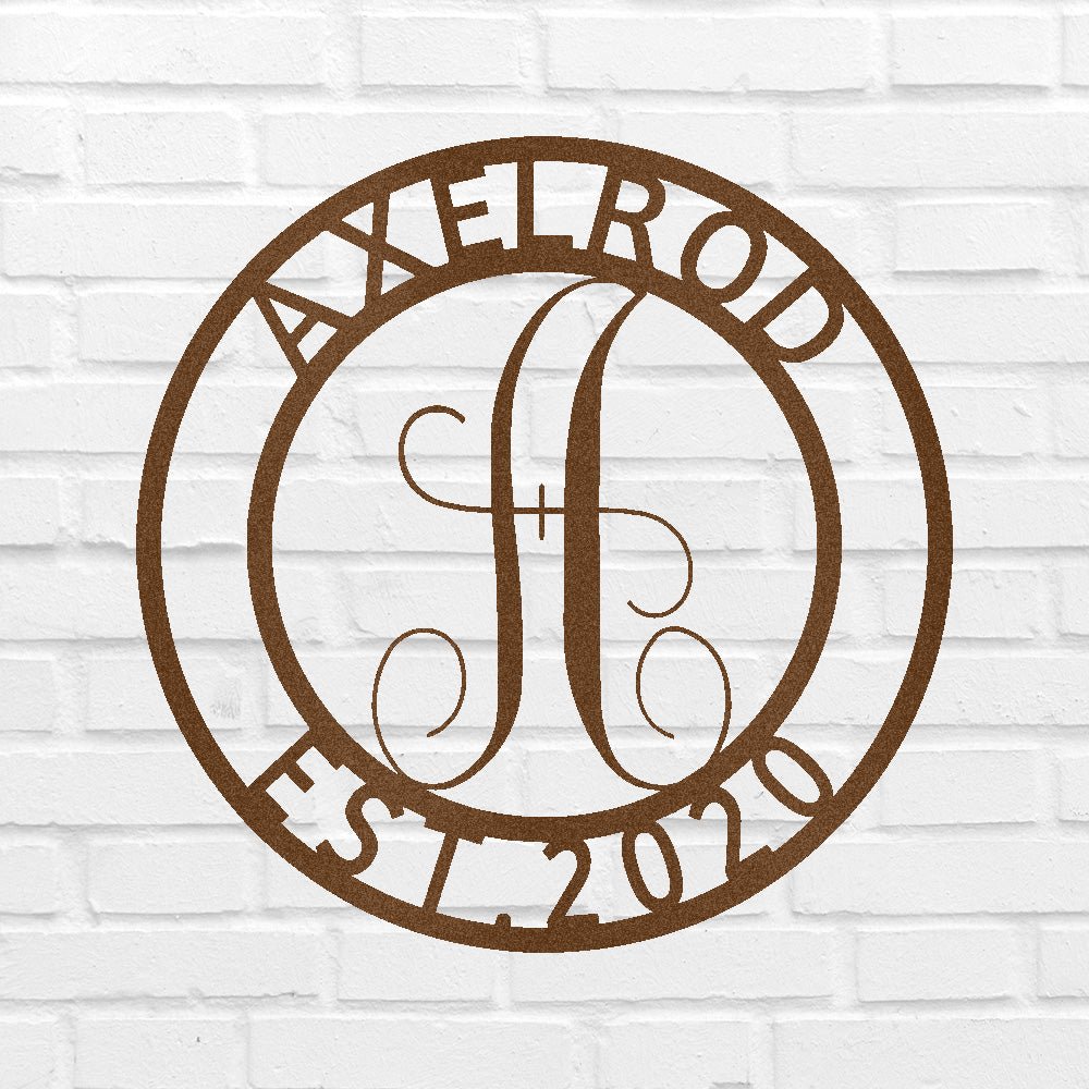 Family Name Personalized Gifts - Custom Metal Sign, Split Letter Copper