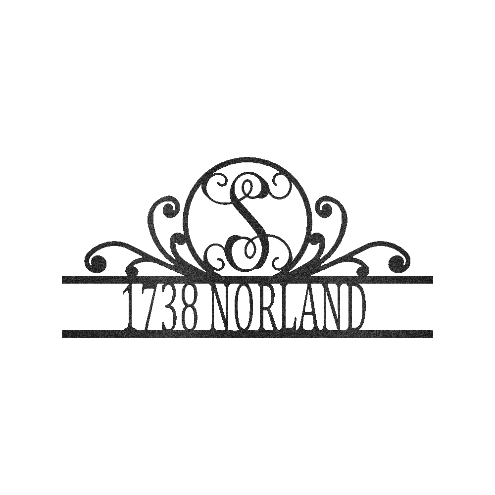 Family Name Personalized Gifts - Custom Metal Sign, Split Letter, Home Address Sign Black