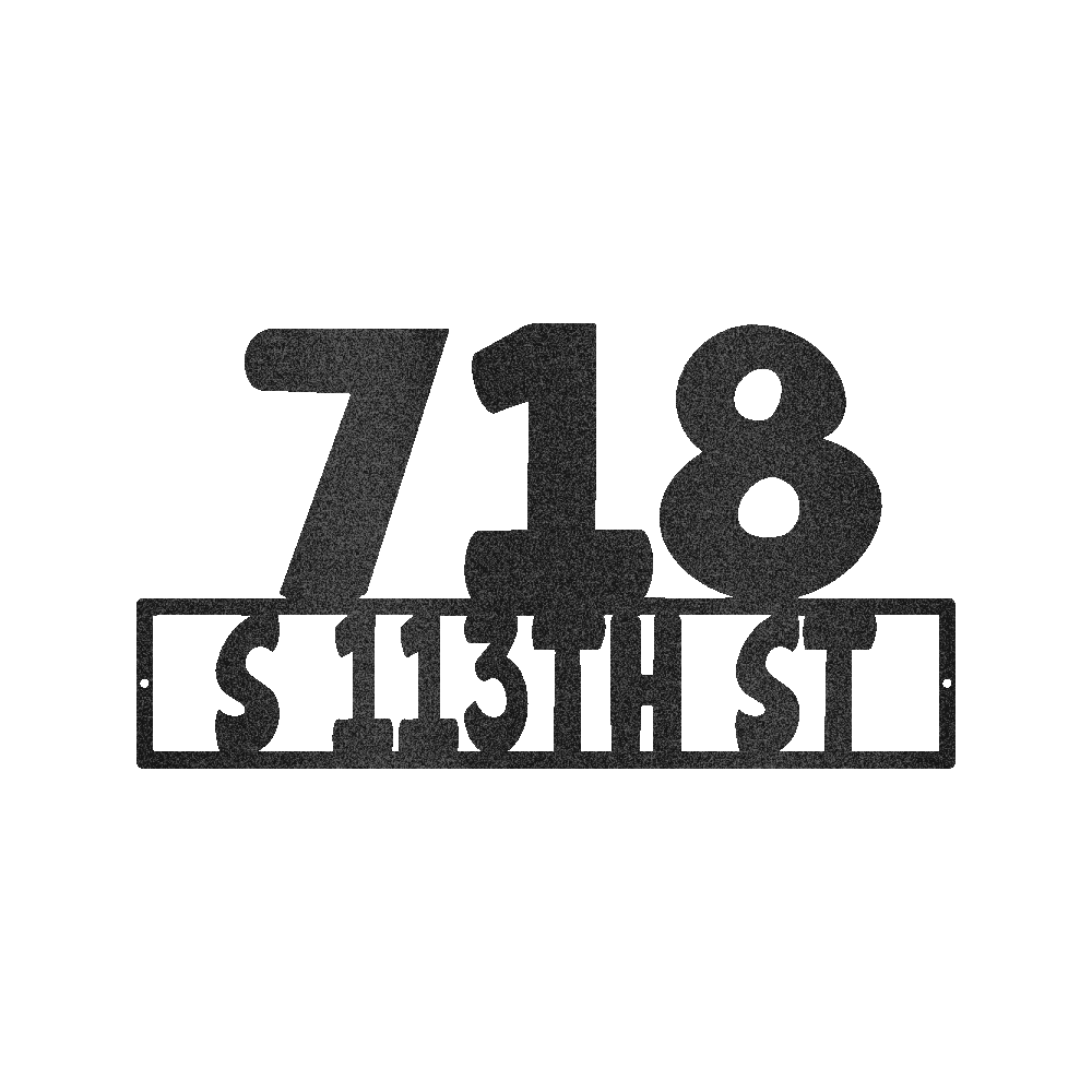 Home Address Personalized Gifts - Custom Metal Sign Black