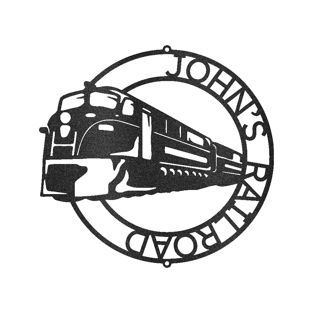 Personalized Modern Train Ring Monogram Custom Metal Wall Art Classic Metal Sign - Precious Engraved