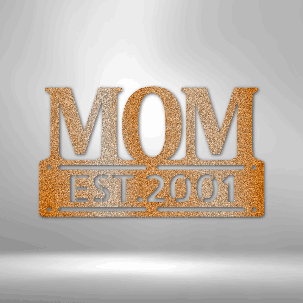 Personalized Mother’s Day Metal Sign - Custom Family Name Plaque for Mom Copper