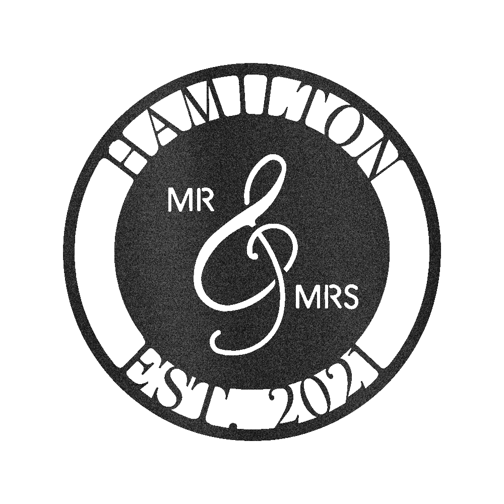 Personalized Mr and Mrs Circle Monogram Metal Sign