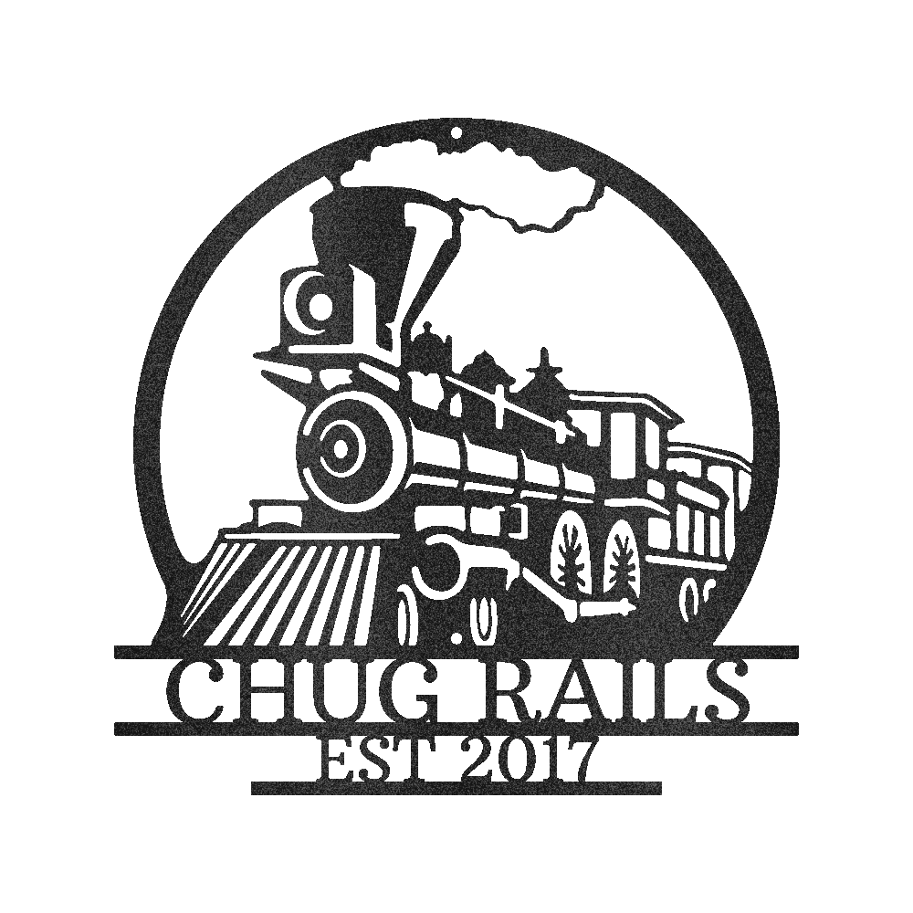 Personalized Old Fashion Train Monogram Custom Metal Wall Art Classic Metal Sign - Precious Engraved