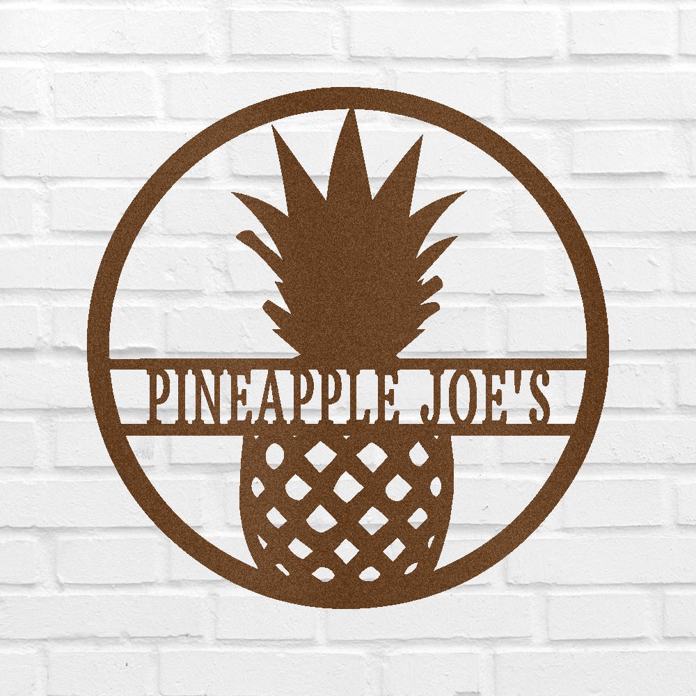 Pineapple Sign - Custom Metal Sign, Housewarming Gift Copper