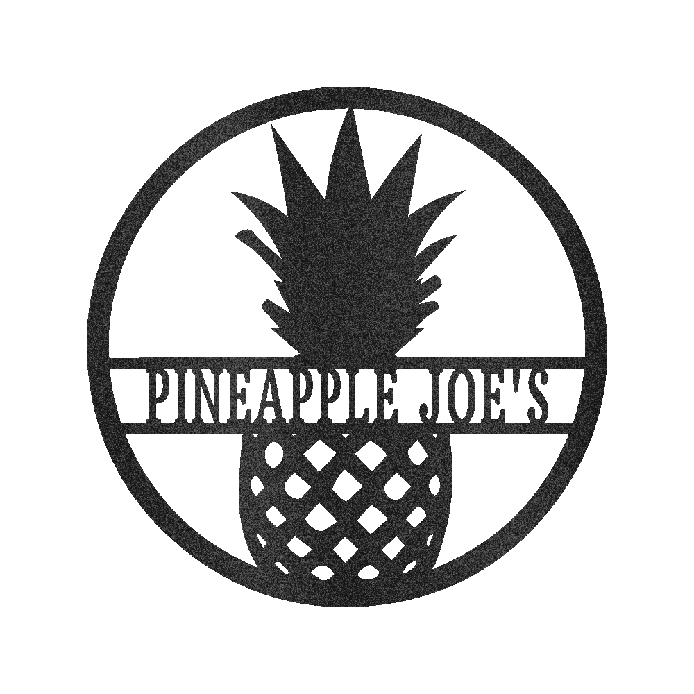 Pineapple Sign - Custom Metal Sign, Housewarming Gift Black