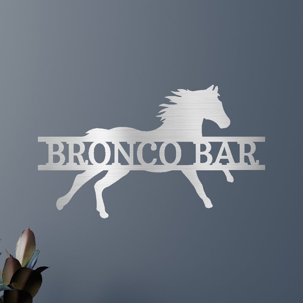 Sprinting Horse Personalized Gifts - Custom Metal Sign Silver