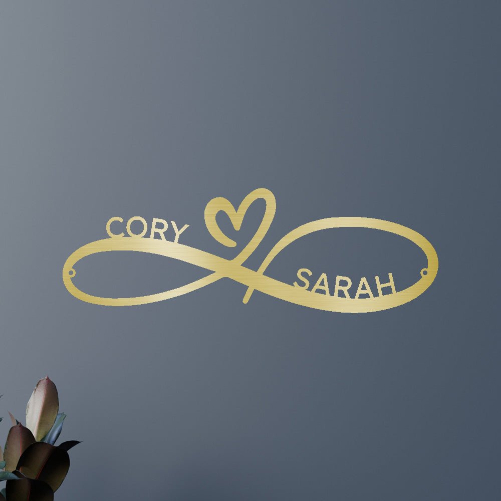 Wedding Gift Couples Personalized Gifts - Custom Metal Sign Gold