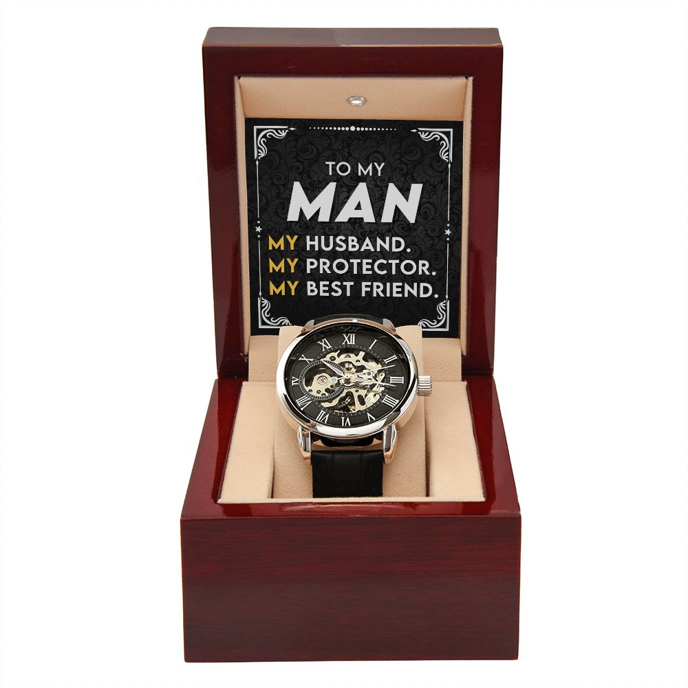 Protector And Best Friend Gift For Husband Men's Openwork Watch