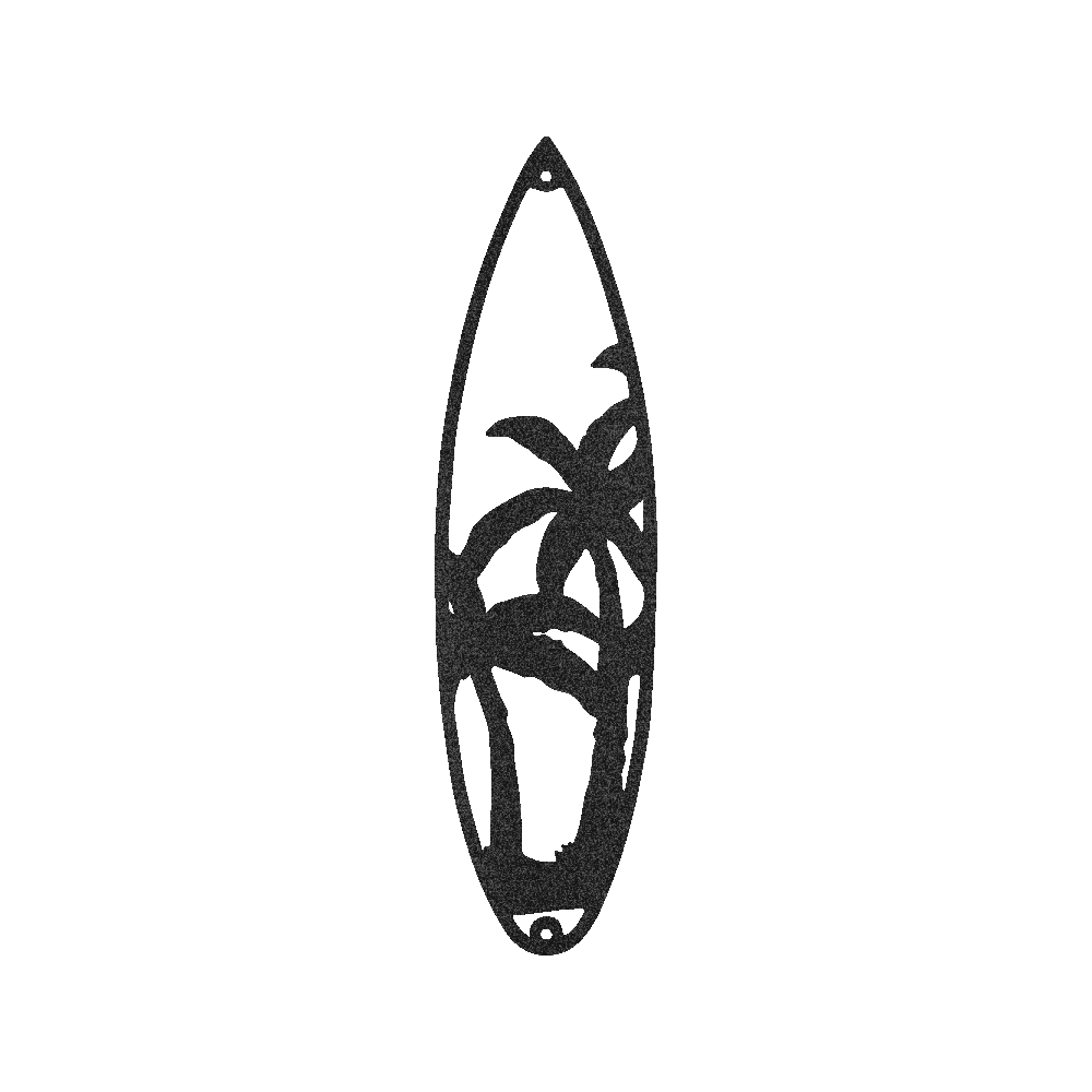 Surf Board Palm Trees Metal Wall Art Classic Metal Sign Monogram - Precious Engraved