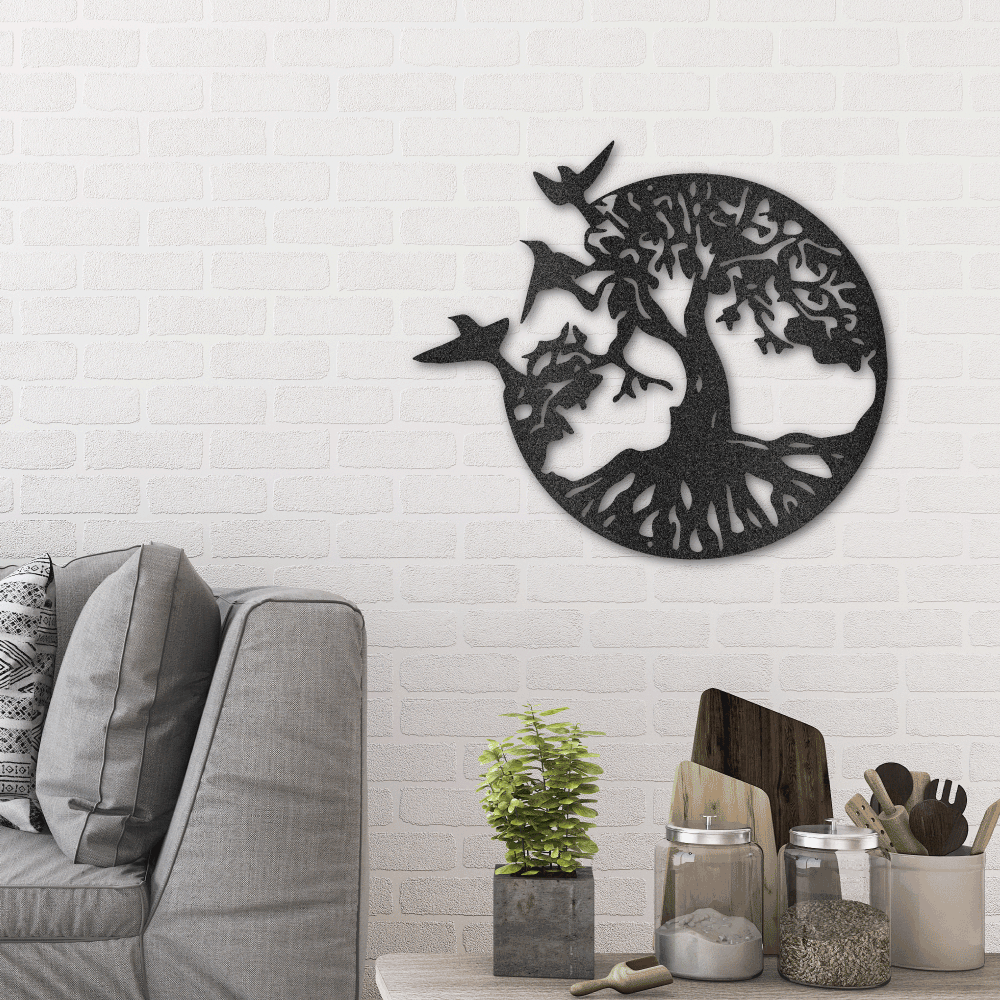 Take Flight Tree Metal Wall Art Classic Metal Sign - Precious Engraved