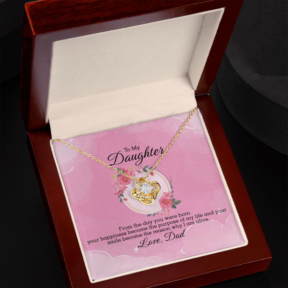 To My Daughter - From The Day You Were Born - Love Knot Necklace