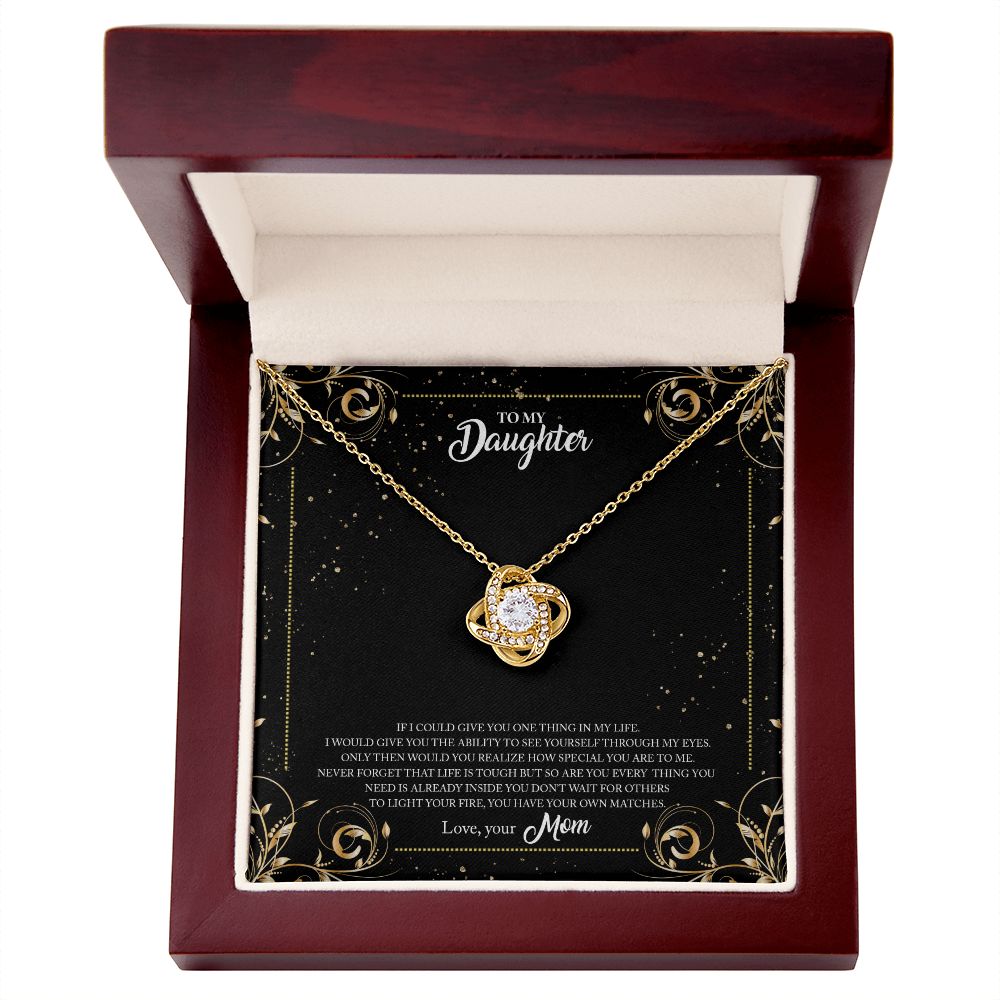 To My Daughter - How Special You Are - Love Knot Necklace - Precious Engraved