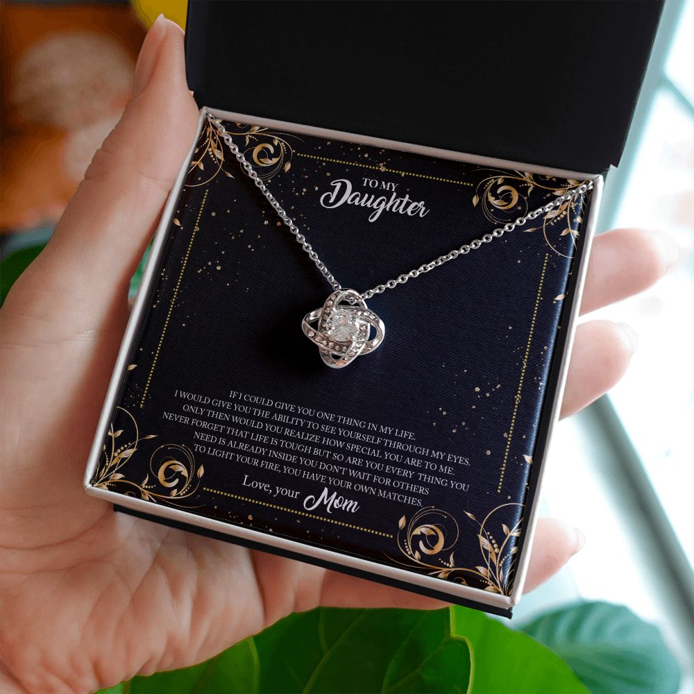 To My Daughter - How Special You Are - Love Knot Necklace - Precious Engraved