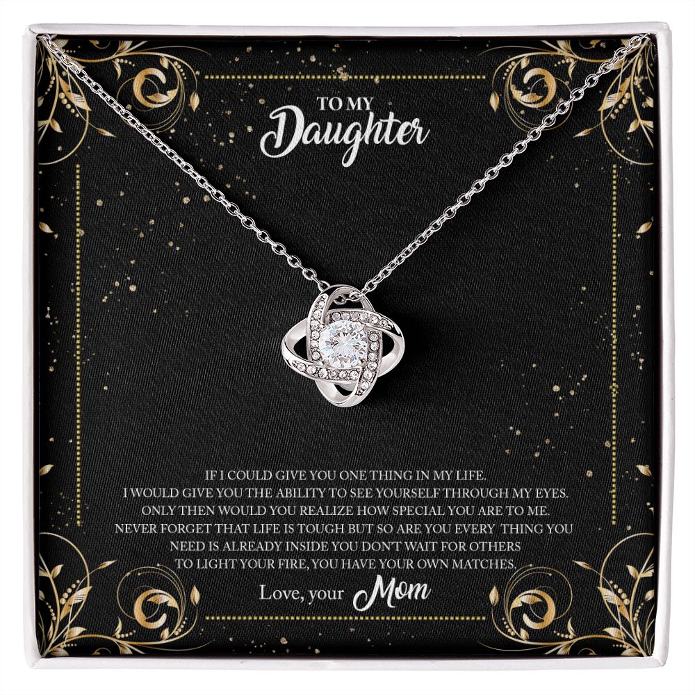To My Daughter - How Special You Are - Love Knot Necklace - Precious Engraved