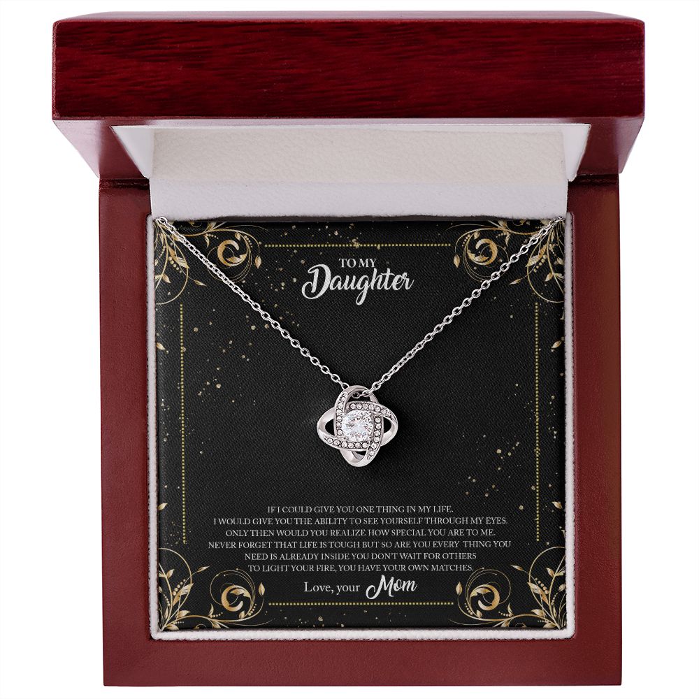 To My Daughter - How Special You Are - Love Knot Necklace - Precious Engraved