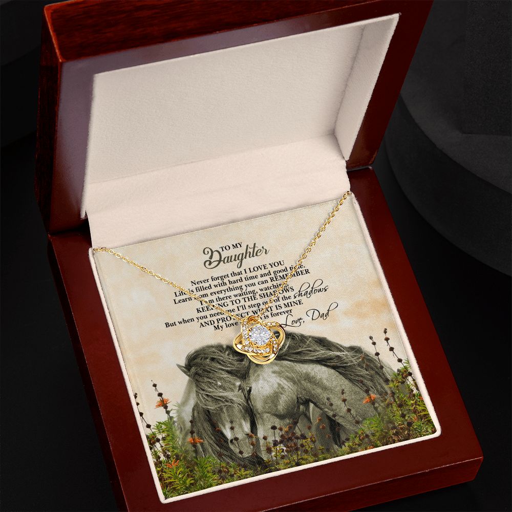 To My Daughter - Love Dad - Love Knot Necklace