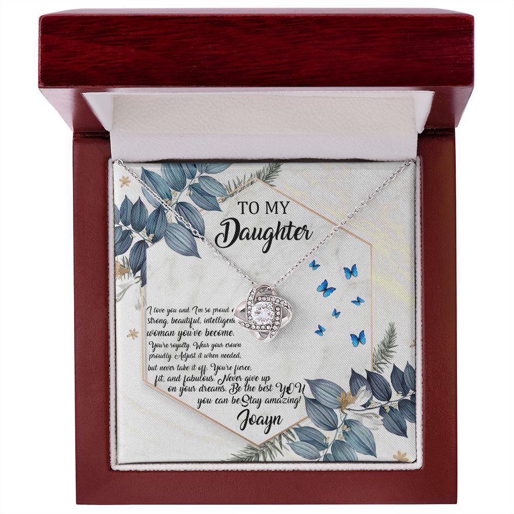 To My Daughter - Stay Amazing - Love Knot Necklace - Precious Engraved