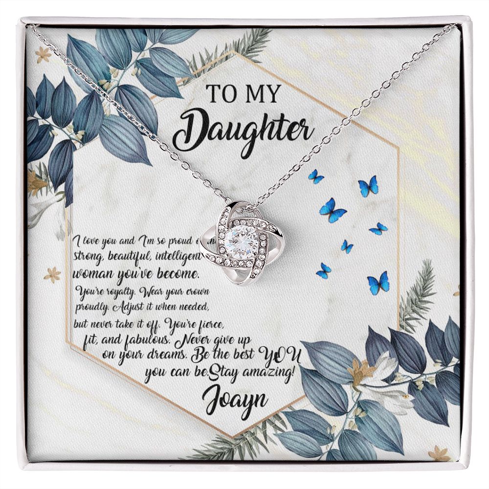 To My Daughter - Stay Amazing - Love Knot Necklace - Precious Engraved