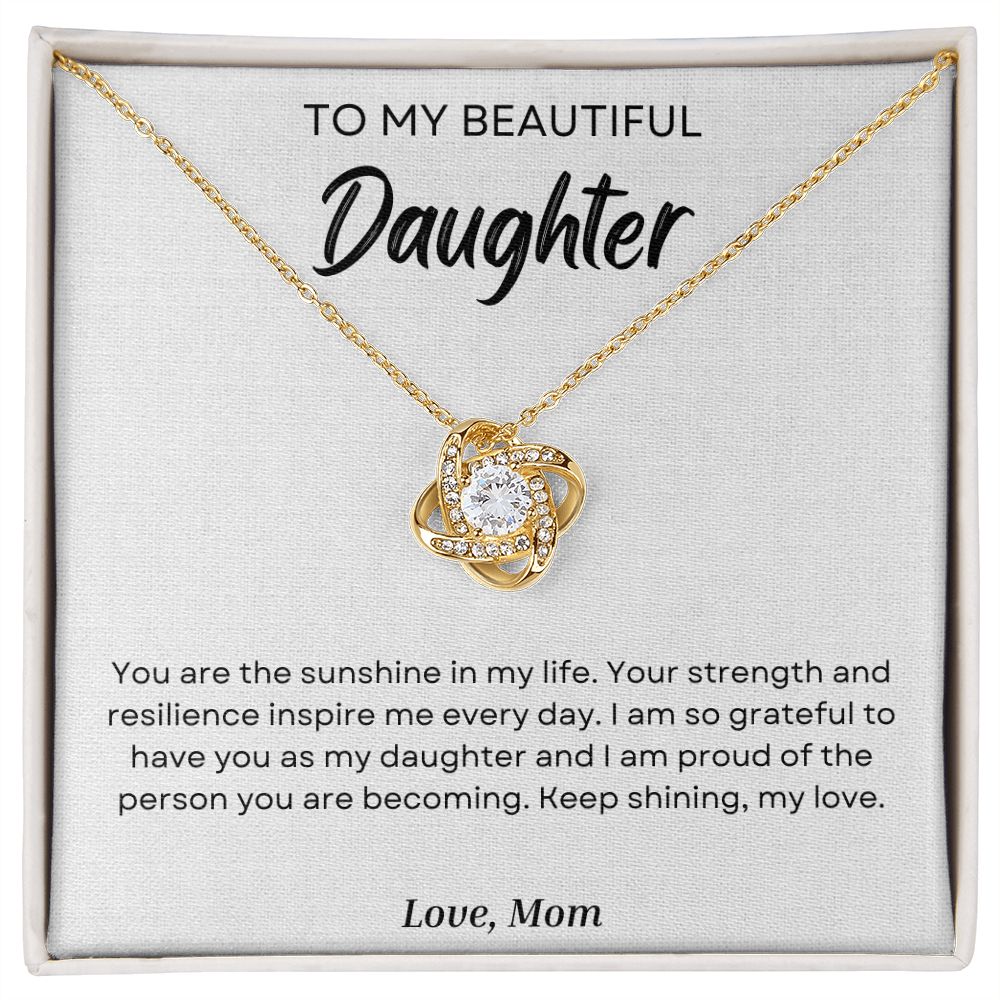 To My Daughter - Your Strength And Resilience - Love Knot Necklace - Precious Engraved