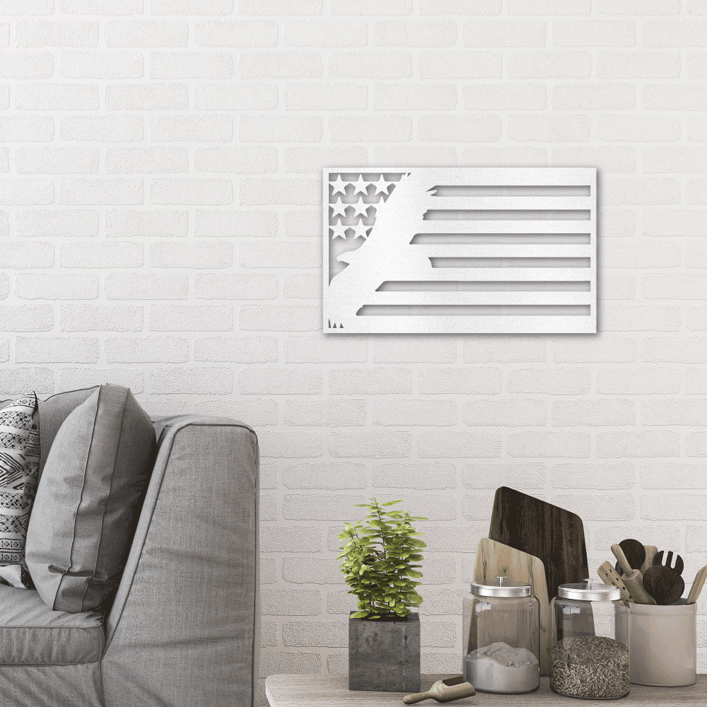 USA Eagle Patriotic Metal Wall Art Classic Metal Sign - Precious Engraved