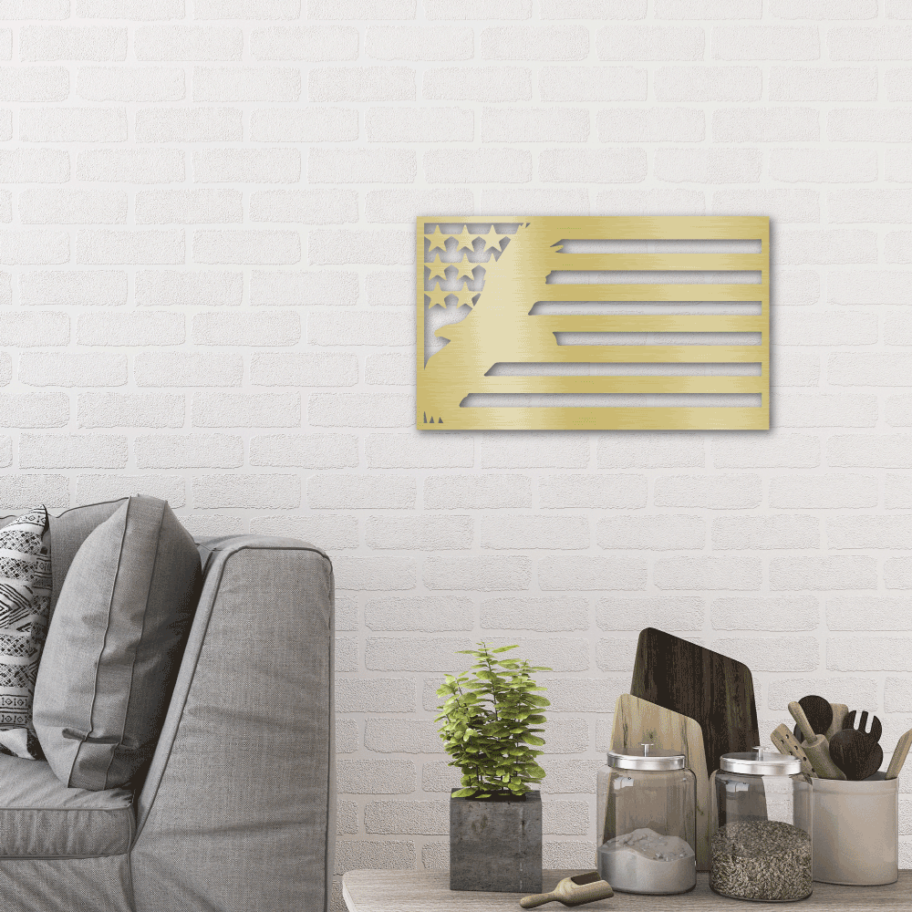 USA Eagle Patriotic Metal Wall Art Classic Metal Sign - Precious Engraved