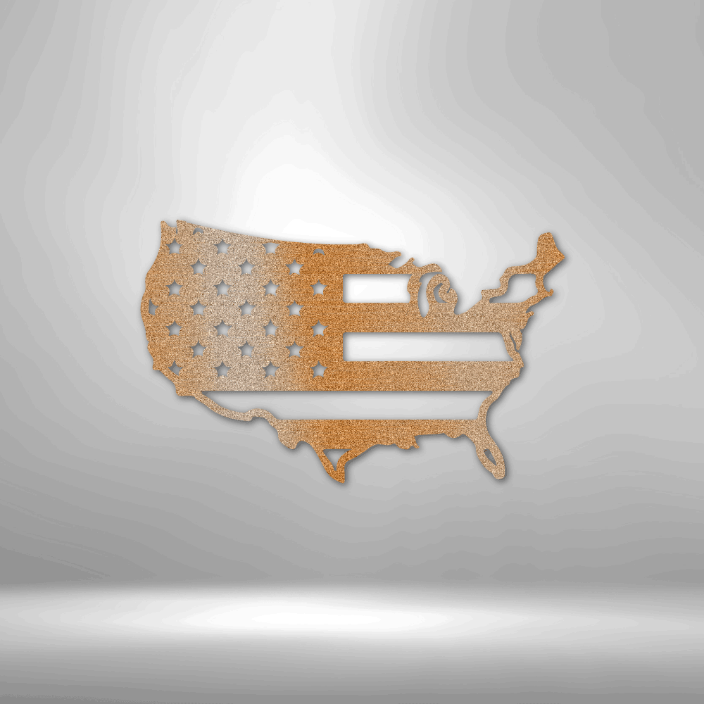 USA Flag Patriotic Metal Wall Art Classic Metal Sign - Precious Engraved