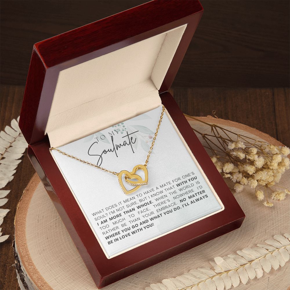 With You I am More Than Whole Gift For Soulmate Interlocking Hearts Necklace