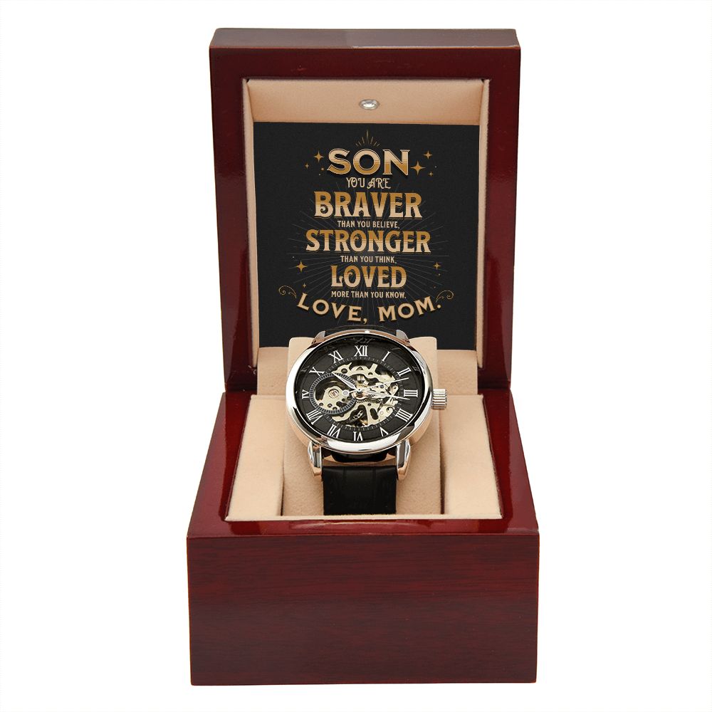You Are Braver Stronger Openwork Watch Gift For Son From Mom