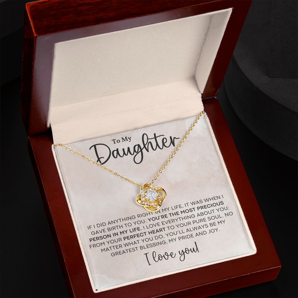 You Are The Most Precious Person In My Life Gift For Daughter Love Knot Necklace