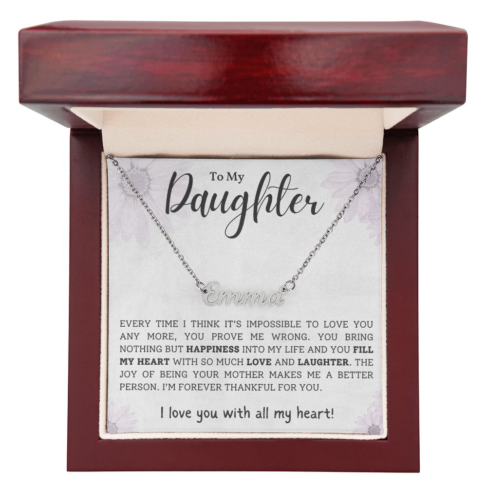 You Bring Nothing But Happiness Gift For Daughter Custom Name Necklace Polished Stainless Steel Luxury Box