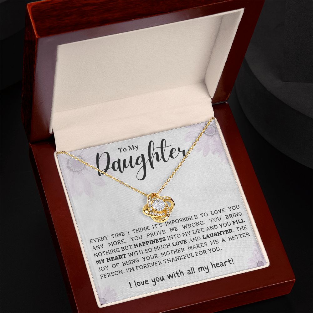 You Bring Nothing But Happiness Gift For Daughter Love Knot Necklace