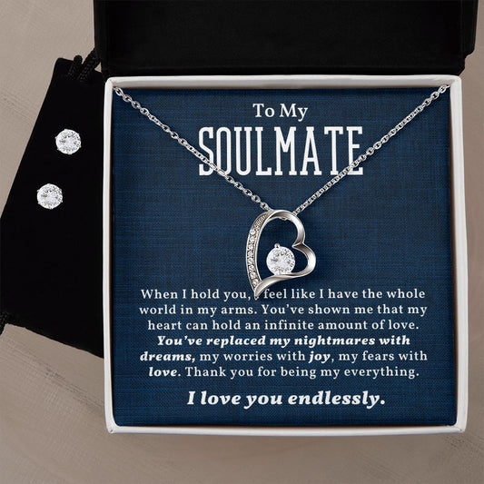 You Have Replaced My Nightmare With Dream Gift For Soulmate Forever Love Necklace 14k White Gold Finish Standard Box