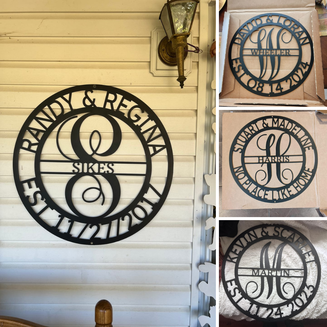 Personalized Metal Name Signs Monogram Custom Metal Sign,Personalized