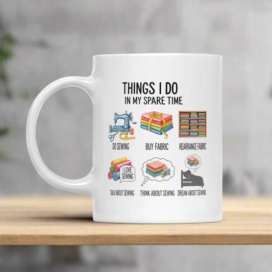 Spare Time Sewing White Mug White 11oz