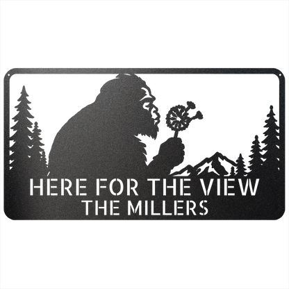 Custom Metal Wall Art - Personalized Name Enjoy View Metal Sign Black