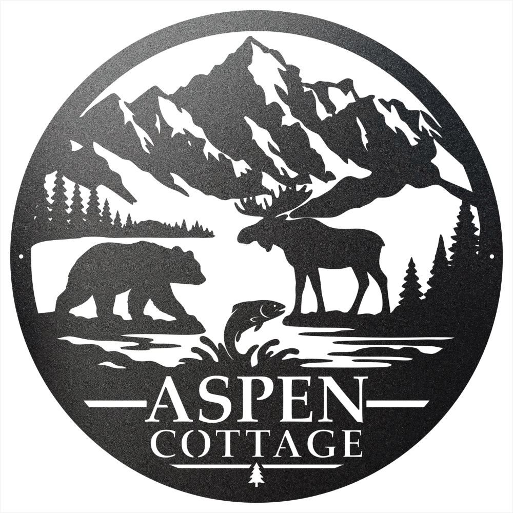 9568 - Mountain Sign Black
