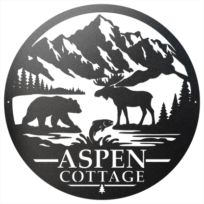 9568 - Mountain Sign Black