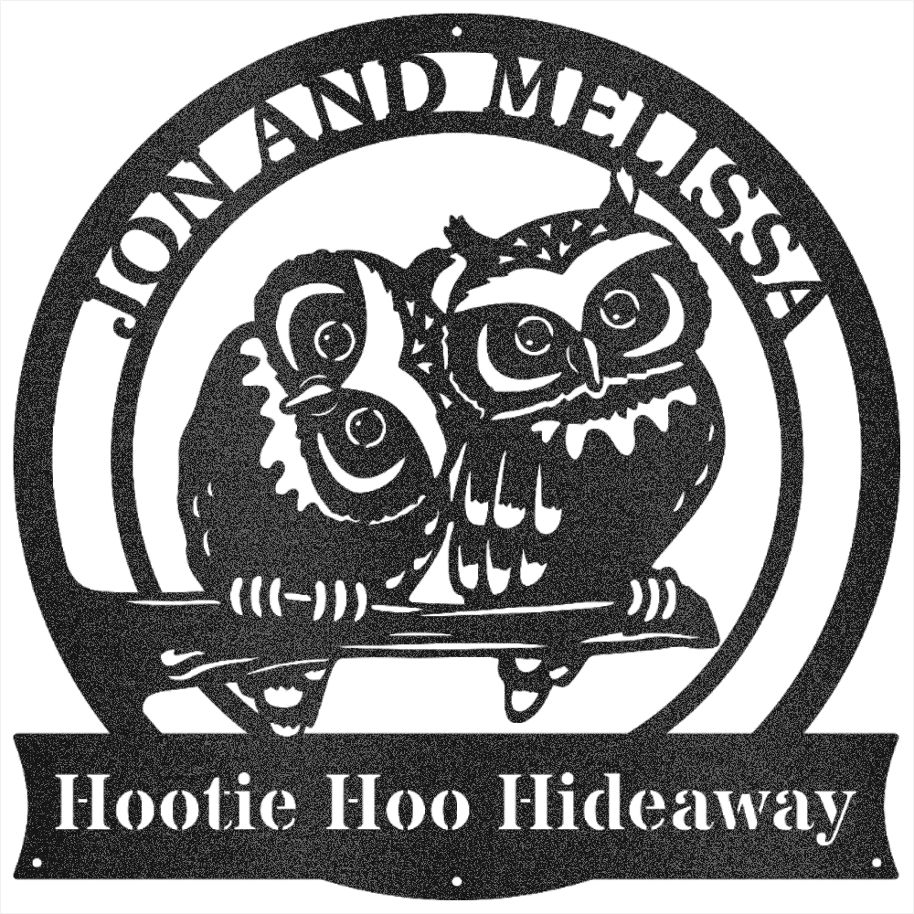 Hootie Hoo - Custom Quote Steel Wall Decor Black 30