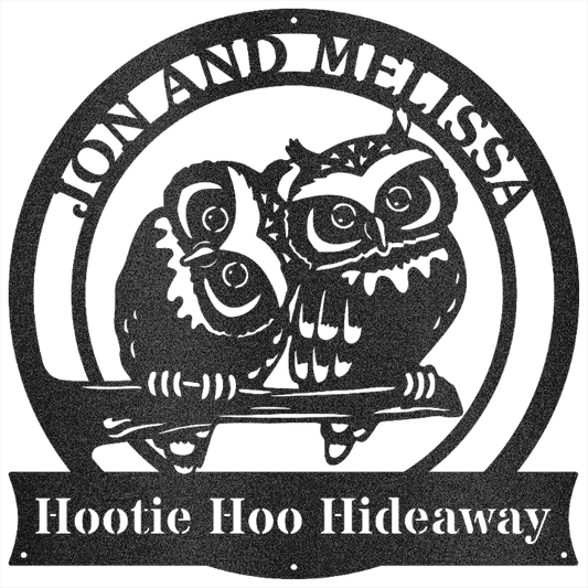 Hootie Hoo - Custom Quote Steel Wall Decor Black 30